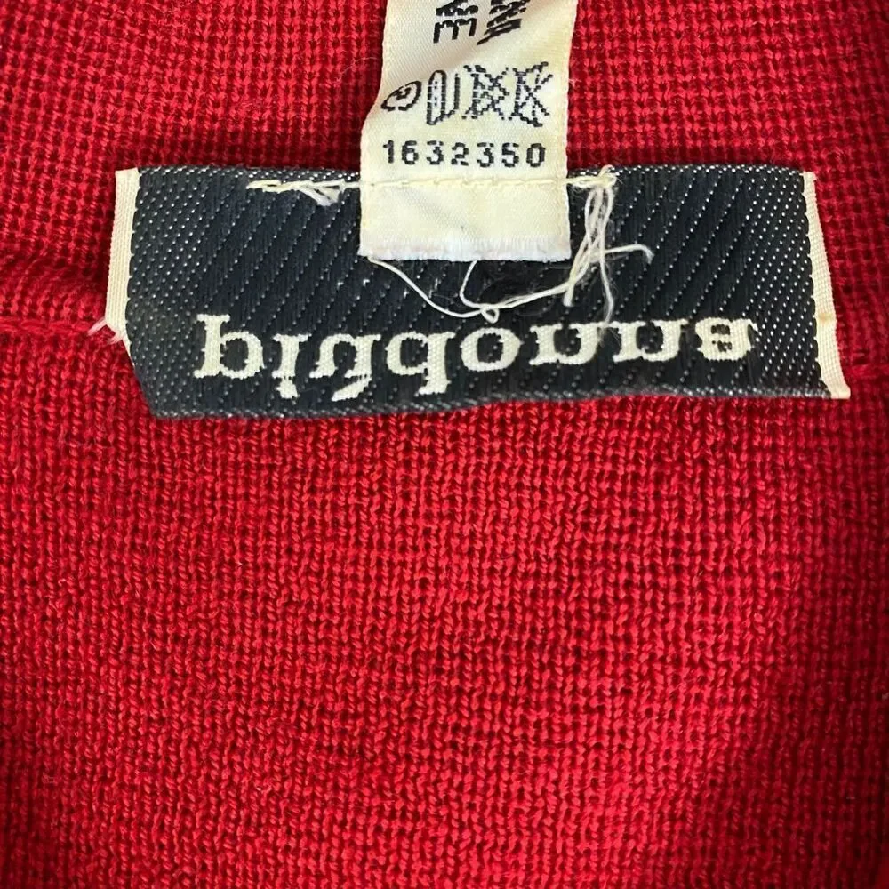 Rare Piudonna Red Virgin Wool Crewelwork Dress